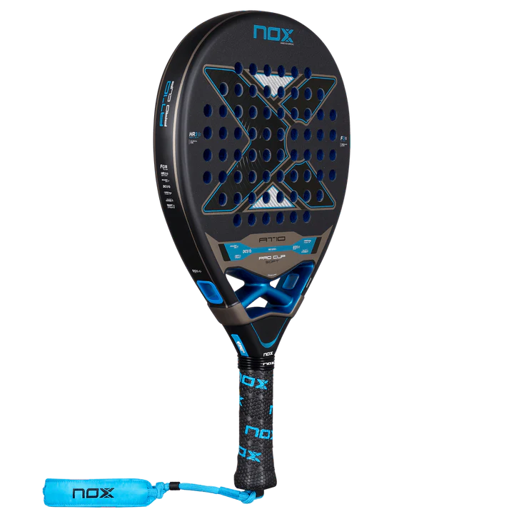 AT10 Pro Cup Soft padel racket by Agustin Tapia with soft EVA core front right