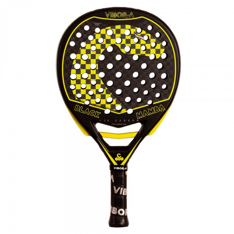 Vibora Black Mamba Pro 2.0 padel racket with hybrid shape and professional carbon construction front