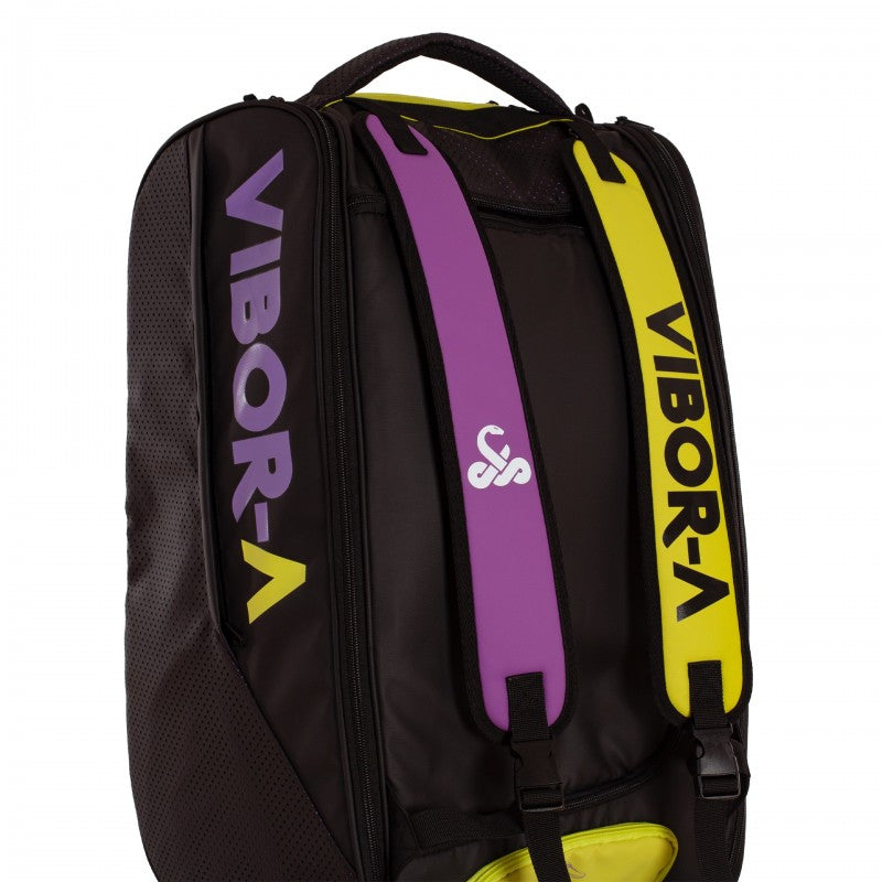 Vibora Technic padel bag with thermal racket compartment and multiple storage sections back right