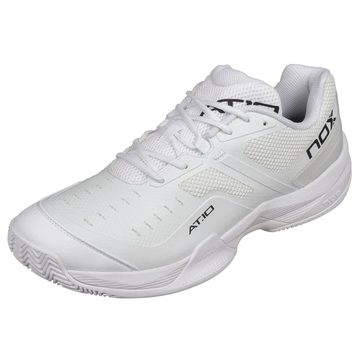 NOX AT10 PRO White padel shoes with grip and stability front left